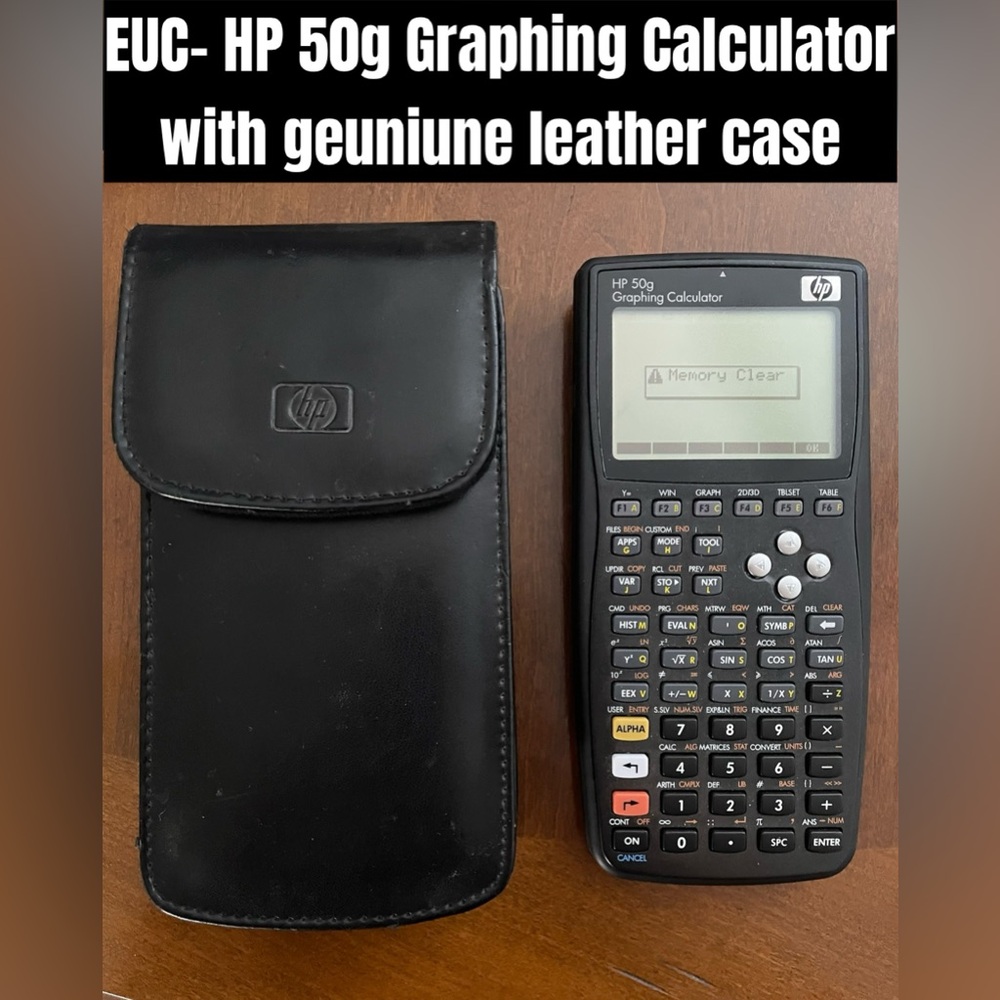 EUC- Hewlett Packard HP 50g Graphing Calculator with Genuine Leather Case